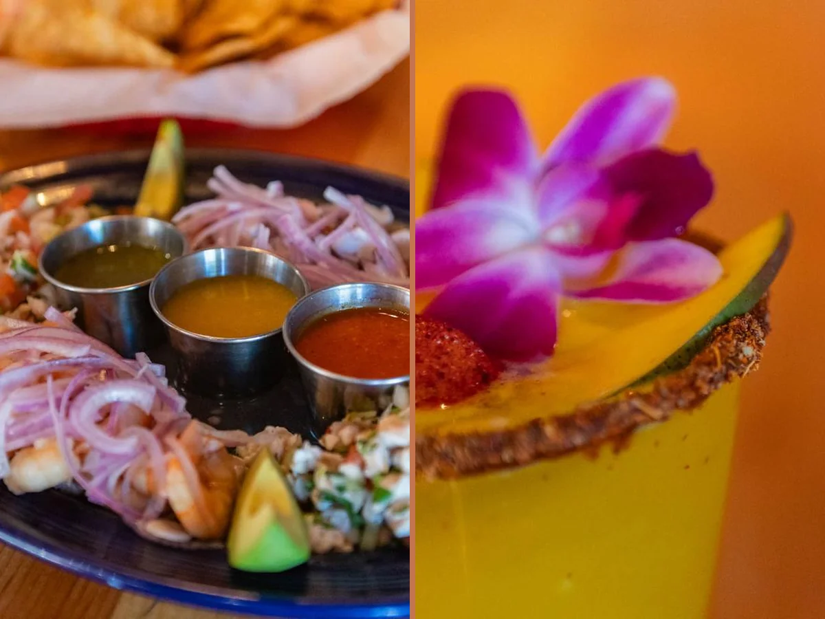 Casual restaurant seating with a lively cantina feel.